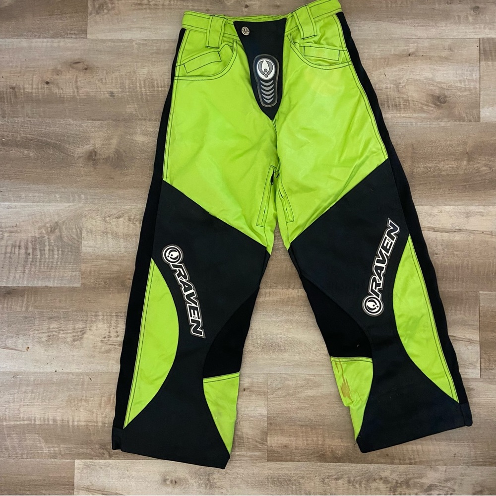 3/$25 Raven motocross racing pants‎ neon green black